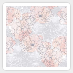 Pink Carnation Outline Pattern Sticker